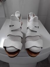 italian white leather sandals for sale  HULL