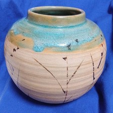 Usado, Vaso de flores azul vintage 9,5cm口径 16,5cm高 20cm直径 usado comprar usado  Enviando para Brazil