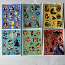 Lote de 6 Folhas de Adesivos Vintage Disney Rei Leão Vilões Pocahontas Branca de Neve comprar usado  Enviando para Brazil