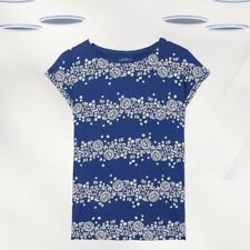 Camiseta Gráfica Feminina Ex Fat Face Manga Curta Listra Floral Azul comprar usado  Enviando para Brazil