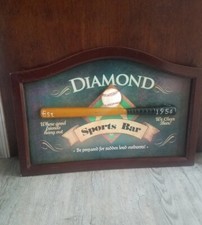 Placa de parede vintage Diamond Sports Bar madeira 3D beisebol 22,5 pol. × 15,75 pol., usado comprar usado  Enviando para Brazil