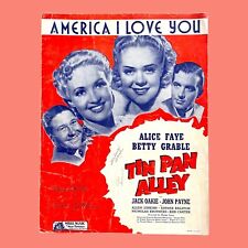 America I Love You Partituras Tin Pan Alley Alice Faye Betty Grable Guitarra 1931 comprar usado  Enviando para Brazil