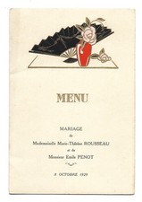 Ancien menu mariage d'occasion  Saint-Denis-de-l'Hôtel