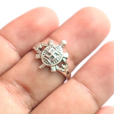Anel leve Luck Turtle em forma de prata 925 feito à mão tamanho 8 para presente comprar usado  Enviando para Brazil