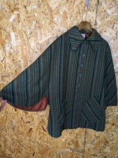 Vintage Harella Zielony Pasiasty Mieszanka wełny Płaszcz Cape 14 Ponczo Płaszcz Kurtka na sprzedaż  PL
