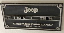 Kaiser jeep data d'occasion  Expédié en Belgium