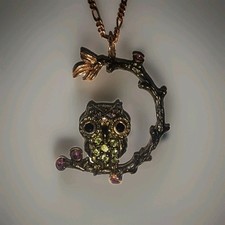 Pingente de colar de coruja 925 prata esterlina amita, granada pedra preciosa natural 18" comprar usado  Enviando para Brazil