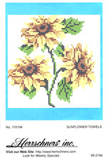 Kit de bordado estampado par de toalhas SUNFLOWER Herrschners 110194, usado comprar usado  Enviando para Brazil