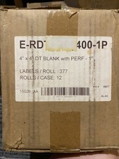 NOVAS etiquetas de impressora E-RDT4-400400-1P, 4"x4" DT em branco, Perf 1" 377/rolo, 12 caixas comprar usado  Enviando para Brazil