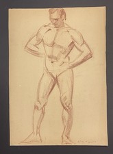 Usado, Desenho ucraniano, figura masculina, vintage, nua, realismo socialista URSS assinado comprar usado  Enviando para Brazil