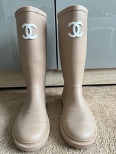 Chanel beige wellies for sale  LONDON