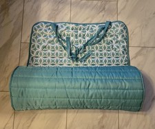 Tapete de praia enrolável estampado verde para piscina com travesseiro anexável e grampo de transporte, usado comprar usado  Enviando para Brazil