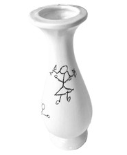 Vaso de botão branco anos 90 infantil vara figura arte crianças decoração para casa 6" meninos meninas fofo comprar usado  Enviando para Brazil
