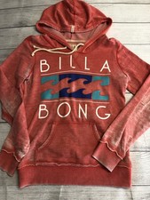 Moletom com capuz Billabong feminino médio logotipo onda vermelha pulôver surf skatista bolso de praia comprar usado  Enviando para Brazil