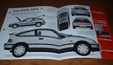 Usado, 1988 Honda Civic CRX Original Imp Folheto Especificações Informações 88 89 Pôster Cr-X comprar usado  Enviando para Brazil