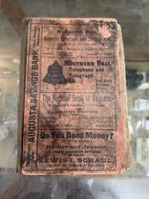 Antiguo libro de teléfono y telégrafo Southern Bell Augusta Georgia 1898 raro segunda mano  Embacar hacia Mexico