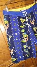 Shorts de prancha enferrujado (masculino 38) Martini pin up meninas vintage EUA natação surf skate comprar usado  Enviando para Brazil