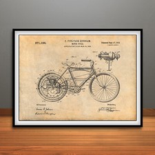 Pôster de desenho artístico impressão patente motocicleta roda motor 1908, usado comprar usado  Enviando para Brazil