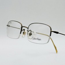 Óculos Calvin Klein Masculino Feminino Angular Marrom Bege Meio Aro Mod. 163 504 Novo comprar usado  Enviando para Brazil