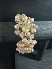 Filigrana vintage rosa Kramer Cha Cha pérola falsa e contas. Elegante e deslumbrante!!, usado comprar usado  Enviando para Brazil