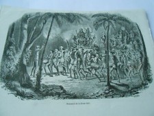 Gravure 1849 procession d'occasion  La Verpillière