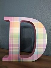 Monograma de pé inicial 6"x6" letra "D" MDFWood xadrez tampo de mesa Páscoa/berçário comprar usado  Enviando para Brazil