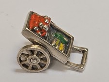 Prata esterlina ~ Berloque de carrinho de produção ~ Esmalte raro e rodas rolantes ~ VINTAGE comprar usado  Enviando para Brazil
