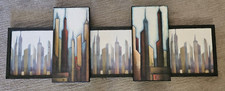 2007 THE BIG CITY Arte de Parede Paisagem Urbana Moderna Artista Canadense Helena 5 Painéis comprar usado  Enviando para Brazil