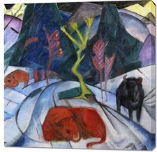 Używany, Obraz 100x100cm Bison in Winter, Marc Vintage do Salonu na sprzedaż  PL