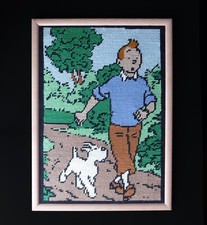 Canevas encadré tintin d'occasion  Quimper