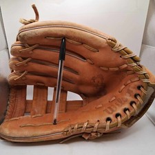 Usado, Luva de beisebol vintage Wilson Boss A9730 destro couro marrom destro comprar usado  Enviando para Brazil