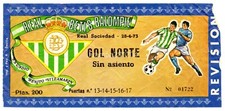 ENTRADA FUTBOL REAL BETIS BALOMPIE - REAL SOCIEDAD 1973 GOL NORTE Nº01722 comprar usado  Enviando para Brazil