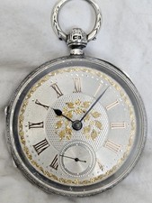 Relógio de bolso inglês masculino (ORDEM DE SERVIÇO COMPLETA mostrador prata e ouro *1905* Escócia.  comprar usado  Enviando para Brazil