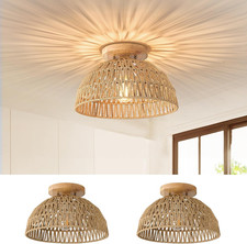 Luces de techo de montaje empotrado de ratán tejido de 13 pulgadas (paquete de 2) diseño BOHO de Alaislyc segunda mano Luces de techo de montaje empotrado de ratán tejido de 13 pulgadas (paquete de 2) diseño BOHO de Alaislyc segunda mano  Embacar hacia Mexico