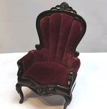Cadeira de braço Dollhouse Miniatures Sonia Messer veludo vermelho 4 1/2"  comprar usado  Enviando para Brazil
