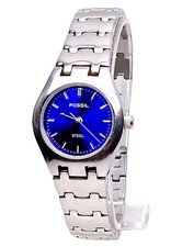 FOSSIL STEEL FS2532 SATYNOWA NIEBIESKA TARCZA 5ATM SREBRNA BRANSOLETKA PASEK DAMSKI ZEGAREK na sprzedaż  Wysyłka do Poland