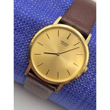 1982 SEIKO relógio de quartzo analógico ultrafino 8620-0019 masculino tom dourado funciona em vintage comprar usado  Enviando para Brazil