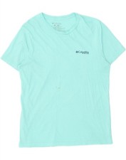 Camiseta masculina gráfica COLUMBIA grande algodão turquesa AT07 comprar usado  Enviando para Brazil