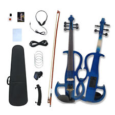 16 Inch Electric Viola Silent Viola Ebony Fittings with Case Bow Blue Practice comprar usado  Enviando para Brazil