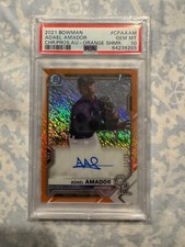 2021 ADAEL AMADOR BOWMAN CHROME 1º AUTO LARANJA BRILHANTE REF /25 PSA 10 comprar usado  Enviando para Brazil
