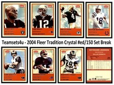 2004 Fleer Tradition Crystal #ed/150 Conjunto de Futebol Break * * Digitalizações Frontais e Traseiras comprar usado  Enviando para Brazil
