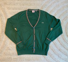 Cardigã Lacoste Live Masculino 4 Médio Verde Botões Suéter Vovô Preppy comprar usado  Enviando para Brazil