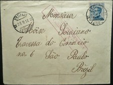 RODI (RHODES) EGEO 23 SET 1917 WWI CAPA CENSURADA ENVIADA PARA SÃO PAULO, BRASIL comprar usado  Enviando para Brazil