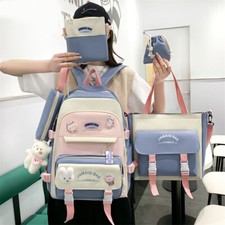 5 peças mochila escolar feminina para meninas Kawaii mochila para estudantes mochila impermeável comprar usado  Enviando para Brazil
