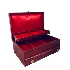 Caixa de Joias Vintage Lady Buxton – Interior de Veludo Vermelho, Vinil Borgonha 3 Camadas, usado comprar usado  Enviando para Brazil