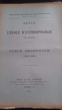 Revue ecole anthropologie d'occasion  Brienon-sur-Armançon