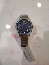 Relógio masculino Emporio Armani AR2448 tom prata com mostrador azul, usado comprar usado Relógio masculino Emporio Armani AR2448 tom prata com mostrador azul, usado comprar usado  Enviando para Brazil