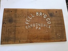 1909 Caixa de Cerveja Fell Brewery Caixa de Madeira SOMENTE TOPO EM RELEVO Carbondale Pa Muito Bom  comprar usado  Enviando para Brazil