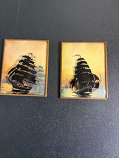 2 fotos antigas de barco pintadas ao contrário de vidro bolha comprar usado  Enviando para Brazil