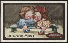 GB. Używana pocztówka międzyartowa Kute Kiddies A Good Move Checkers 1911 na sprzedaż  Wysyłka do Poland